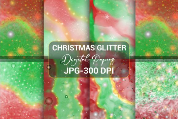 Christmas Ink Glitter Digital Paper
