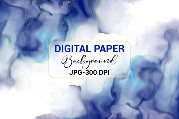 Elegant Blue Wave Digital Paper Graphic