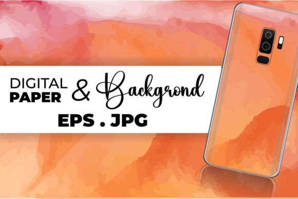 Elevate Designs with Orange Watercolor Marble