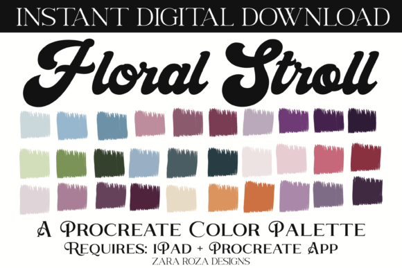 Floral Stroll Procreate Color Palette: Elevating Digital Art with Curated Hues