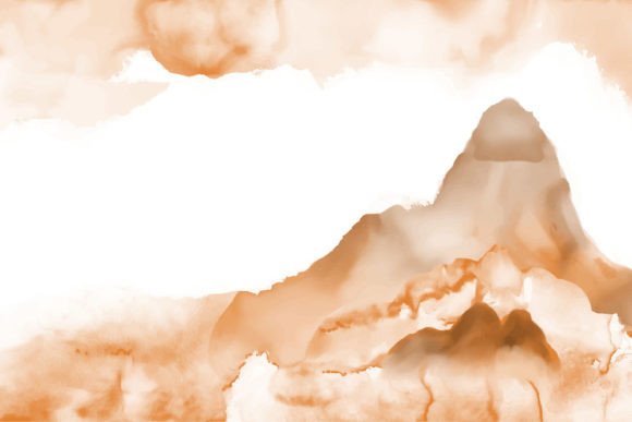 Watercolor Terracotta Mountain Hill Design